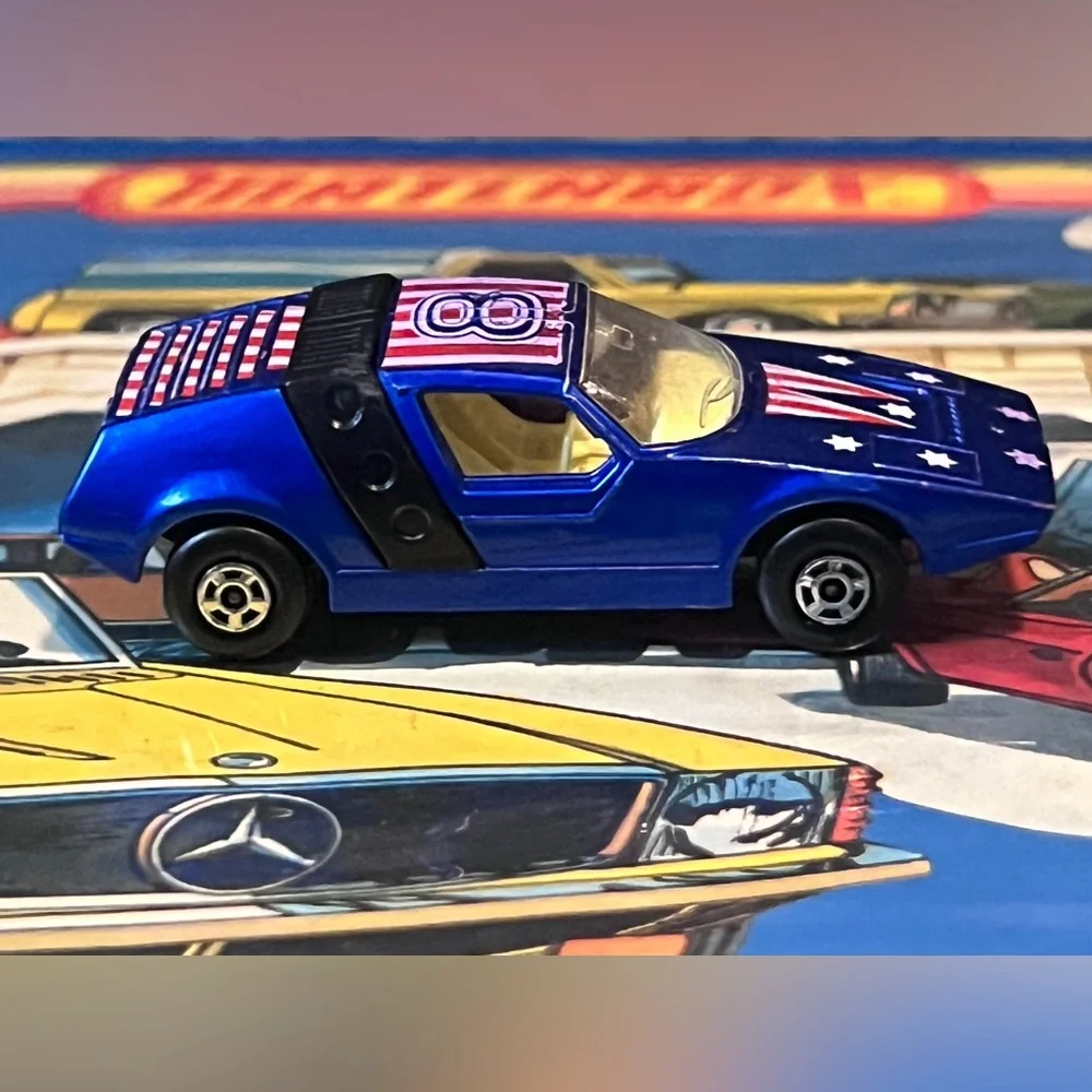 Vintage Matchbox Superfast No 41 Siva Spyder 8 1972 Lesney Blue Stars & Stripes